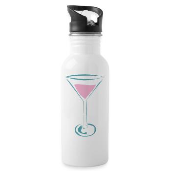 Cocktail Glas für Cocktail Fans - Trinkflasche mit integriertem Trinkhalm - Weiß - Rechts