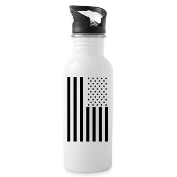 Stars and Stripes American Flag - Water bottle with straw - white - Right