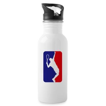 Tennis Logo - Trinkflasche mit integriertem Trinkhalm - Weiß - Rechts