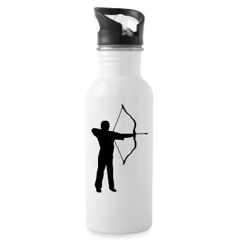 archery, archer - Water bottle with straw - white - Right