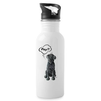 Drôle Retriever à poil plat - Gourde avec paille intégrée - blanc - Droite