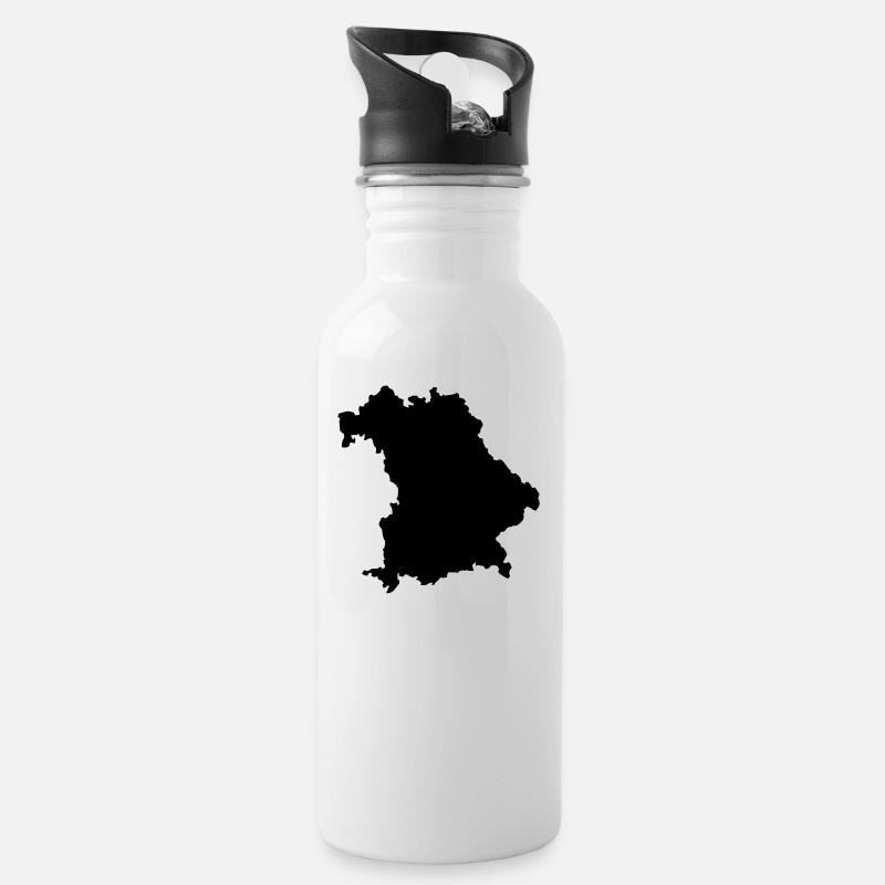 Bayern - Trinkflasche mit integriertem Trinkhalm - Weiß