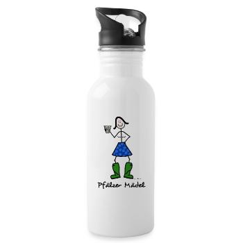 Pfälzer Mädel - Trinkflasche mit integriertem Trinkhalm - Weiß - Rechts
