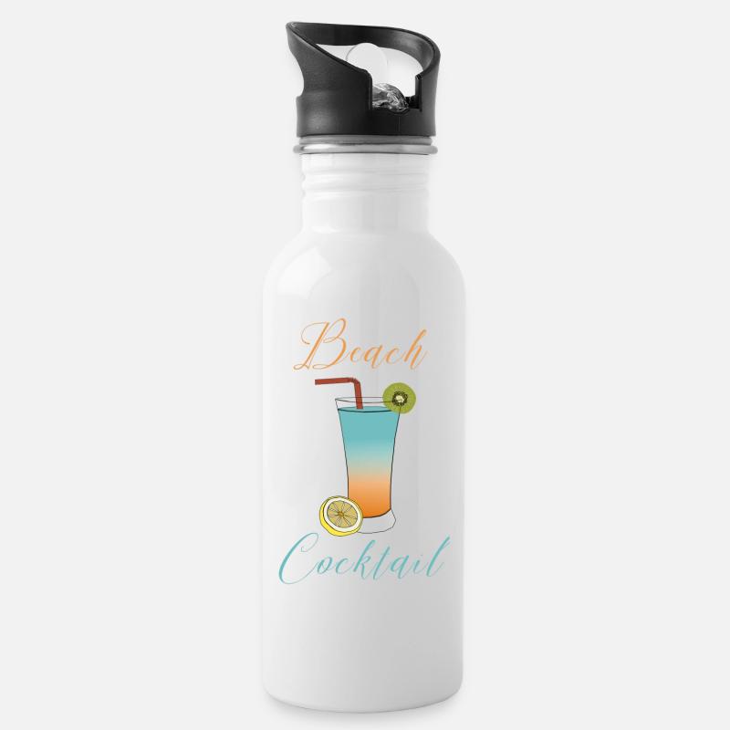 Strandcocktail freie Sommergeschenk - Trinkflasche mit integriertem Trinkhalm - Weiß