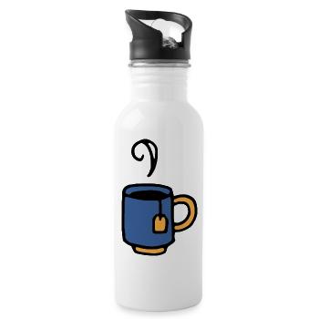 Tasse avec sachet de thé - Gourde avec paille intégrée - blanc - Droite