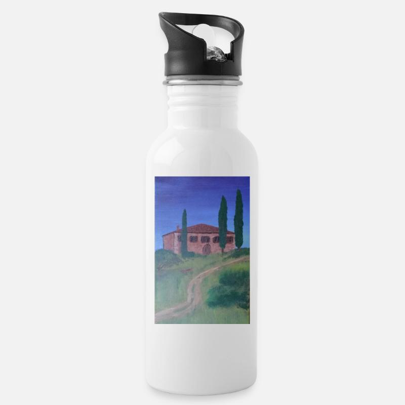 Acrylique Toscane - Gourde avec paille intégrée - blanc