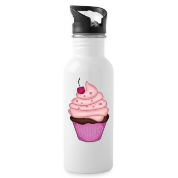 Cupcake - Water bottle with straw - white - Right
