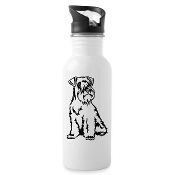 Miniature Schnauzer - Water bottle with straw - white - Right