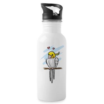 Cockatiel - Water bottle with straw - white - Right
