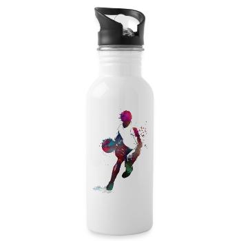 basketball sport - Water bottle with straw - white - Right