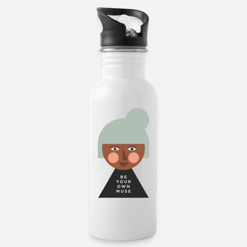 FEMME FORTE - Gourde avec paille intégrée - blanc