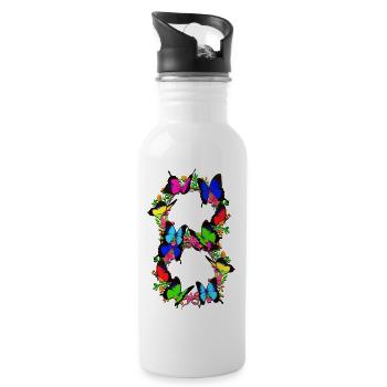 8th birthday - 8 years old - children - gift - Water bottle with straw - white - Right