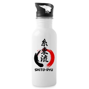 Enso Zen Kreis mit Shito Ryu Karate Emblem in Yes - Trinkflasche mit integriertem Trinkhalm - Weiß - Rechts