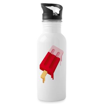 SLURP COLLECTION: EIS AM STIL – ROSA ROT - Trinkflasche mit integriertem Trinkhalm - Weiß - Rechts