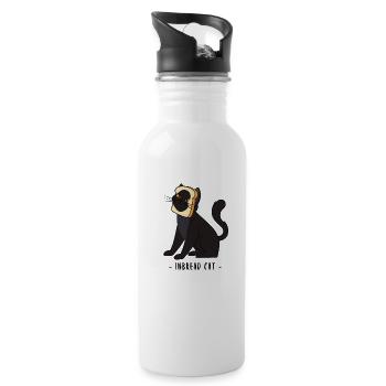 Breading Cats Cat Bread Cat Breading - Water bottle with straw - white - Right