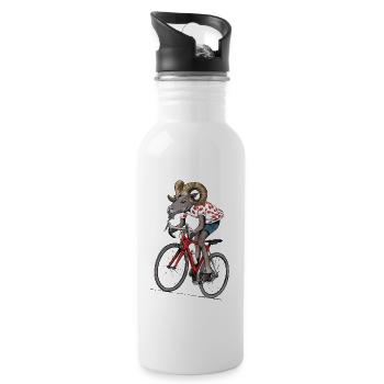 vélo de course vtt maillot à pois - Gourde avec paille intégrée - blanc - Droite