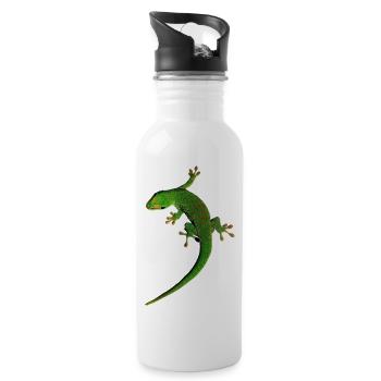 Gecko - Trinkflasche mit integriertem Trinkhalm - Weiß - Rechts
