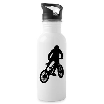 Downhill Mountainbike, Cross Mountainbiker BMX MTB - Trinkflasche mit integriertem Trinkhalm - Weiß - Rechts