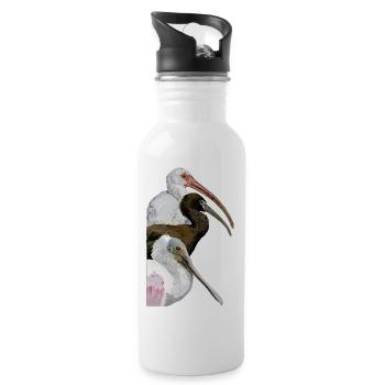 Ibis et spatule - Gourde avec paille intégrée - blanc - Droite