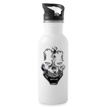 Skull Shine Gothic Skull - Water bottle with straw - white - Right