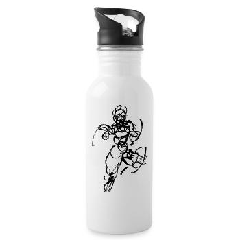 Figur Skizze - Trinkflasche mit integriertem Trinkhalm - Weiß - Rechts