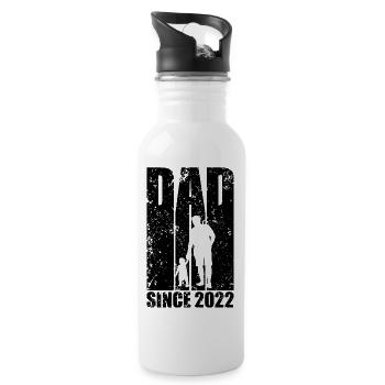 DAD SINCE 2022 PAPA - Trinkflasche mit integriertem Trinkhalm - Weiß - Rechts