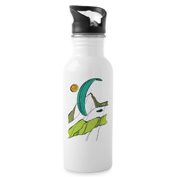 Paragliding Alps Lines black Color Paraglider - Water bottle with straw - white - Right