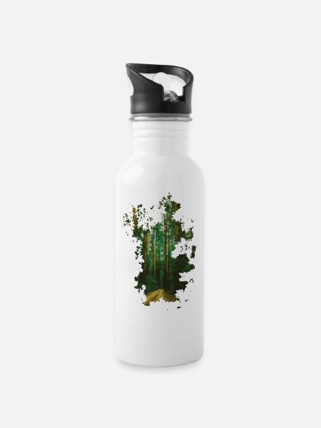 FORÊT - Gourde avec paille intégrée - blanc