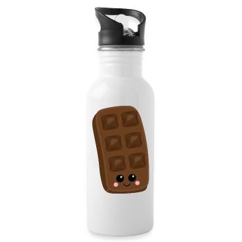 Chocolat - Gourde avec paille intégrée - blanc - Droite