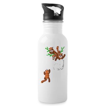 Tasche des roten Pandas - Trinkflasche mit integriertem Trinkhalm - Weiß - Rechts