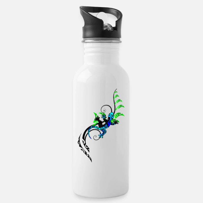 MOKO - BLUE - Water bottle with straw - white