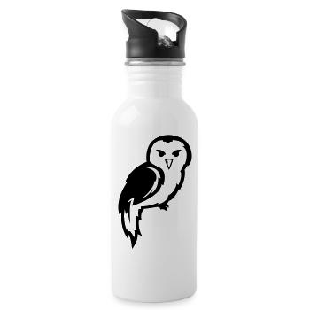 Hibou - Gourde avec paille intégrée - blanc - Droite