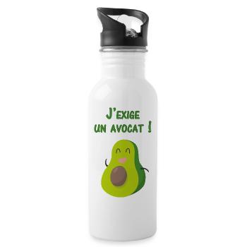 J’exige un avocat - Gourde avec paille intégrée - blanc - Droite