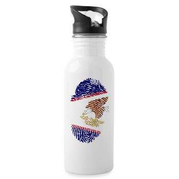 American - Water bottle with straw - white - Right