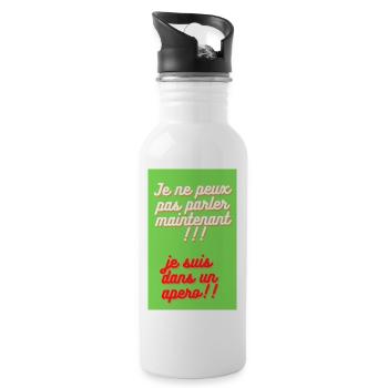 JE NE PEUX PAS PARLER MAINTENANT. JE SUIS DANS UN - Gourde avec paille intégrée - blanc - Droite