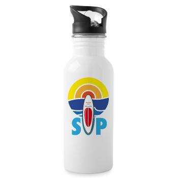 SUP - Stand UP Paddle - Trinkflasche mit integriertem Trinkhalm - Weiß - Rechts