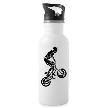 BMX Rider Triabal - Water bottle with straw - white - Right