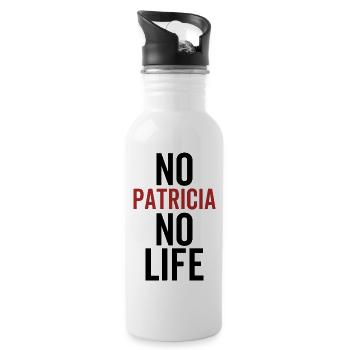 Keine Patricia Kein Leben - Trinkflasche mit integriertem Trinkhalm - Weiß - Rechts
