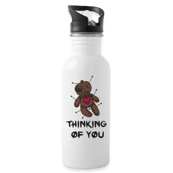 Thinking of you - Water bottle with straw - white - Right