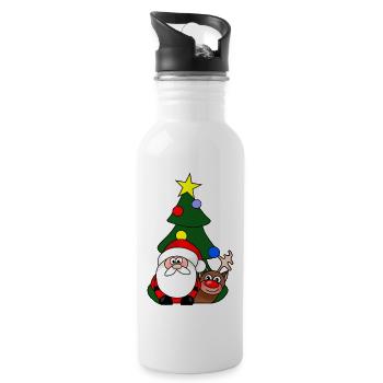Weihnachtsfeier Weihnachts-Rentierbaum - Trinkflasche mit integriertem Trinkhalm - Weiß - Rechts
