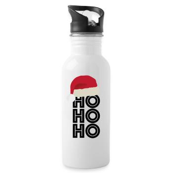 Ho ho ho | Noël, Père Noël, Cadeau - Gourde avec paille intégrée - blanc - Droite