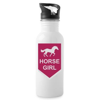 Citation de fille de cheval disant - Gourde avec paille intégrée - blanc - Droite