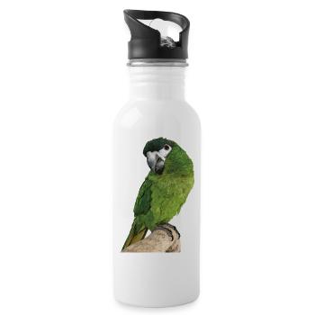 The Noble Macaw - Water bottle with straw - white - Right