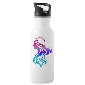 Mode trendy cool vogue girly style frauen girl - Trinkflasche mit integriertem Trinkhalm - Weiß - Rechts