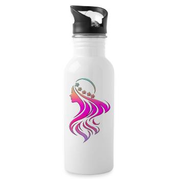 Mode trendy cool vogue girly style frauen girl - Trinkflasche mit integriertem Trinkhalm - Weiß - Rechts