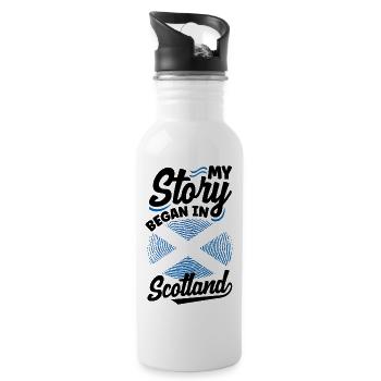 Scottish Scotland Scottish Flag Quote - Water bottle with straw - white - Right