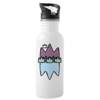 König der Natur - Trinkflasche mit integriertem Trinkhalm - Weiß - Rechts