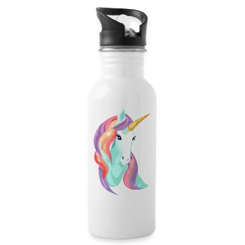 Licorne Licorne Fille Mythique Licornes Animaux - Gourde avec paille intégrée - blanc - Droite