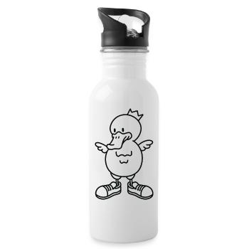 Anti-Zoo One - Trinkflasche mit integriertem Trinkhalm - Weiß - Rechts