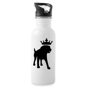 Dog Hund - Trinkflasche mit integriertem Trinkhalm - Weiß - Rechts